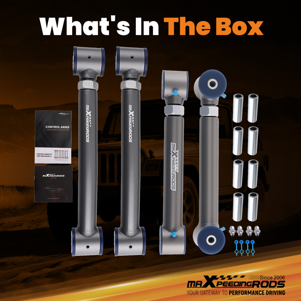 4PCS BRAZO DE CONTROL TRASERO AJUSTABLE compatible para JEEP WRANGLER TJ GRAND CHEROKEE ZJ