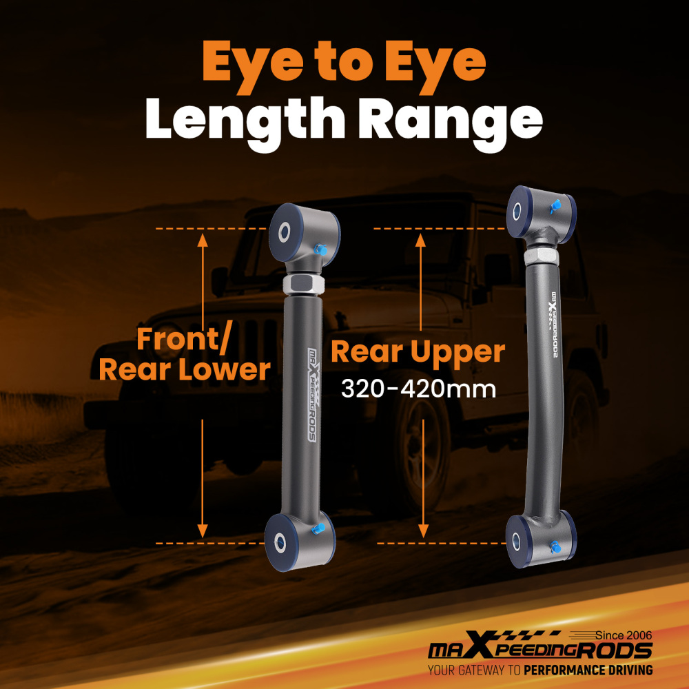 4PCS BRAZO DE CONTROL TRASERO AJUSTABLE compatible para JEEP WRANGLER TJ GRAND CHEROKEE ZJ