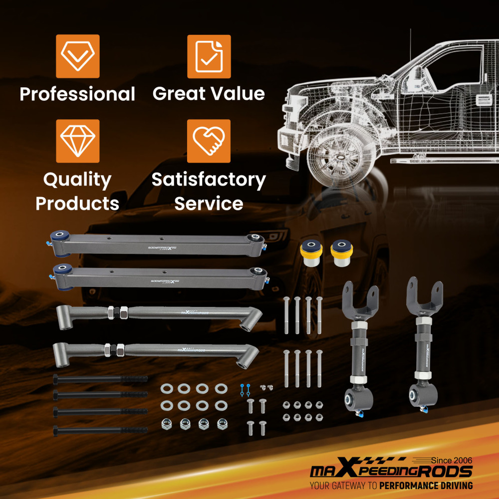 Adjustable Rear Control Trailing Arms Brace Kit compatible for GM A-Body 68-72 compatible for Chevelle