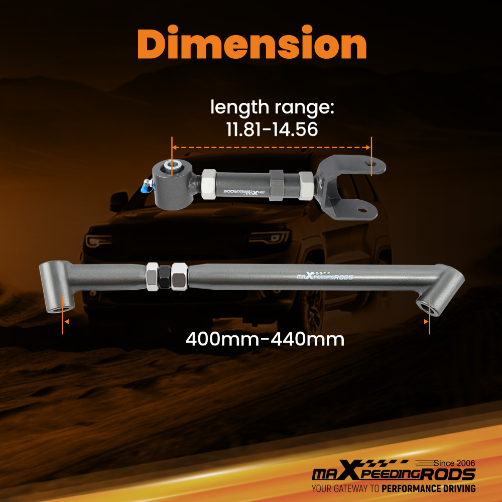Adjustable Rear Control Trailing Arms Brace Kit compatible for GM A-Body 68-72 compatible for Chevelle