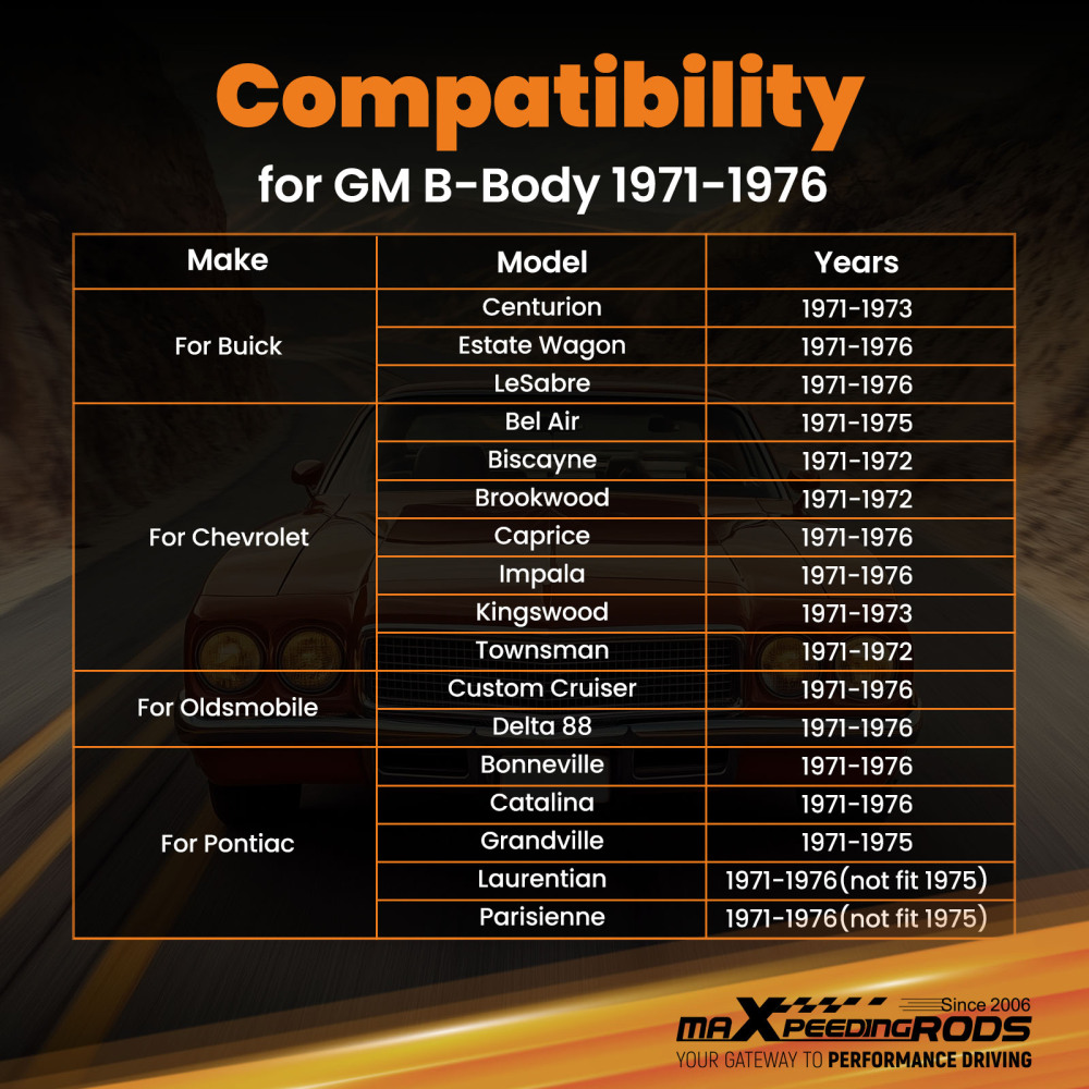 2Pcs Rear Lower Control Arms for 1971-1976 compatible for Chevrolet Caprice compatible for GM B-Body