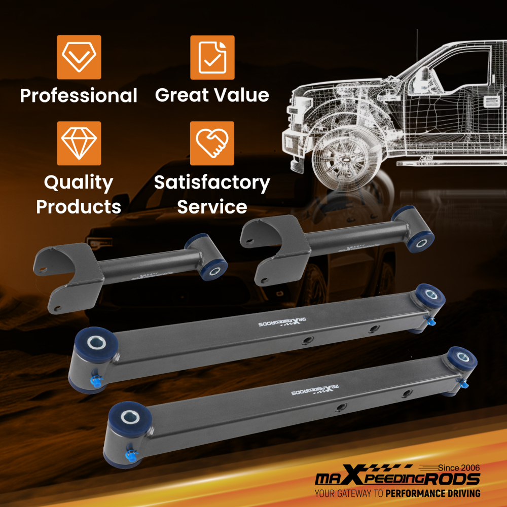 4x Suspension Rear Control Arms compatible for GM B-Body 78-88-96 compatible for Buick Roadmaster LeSabre