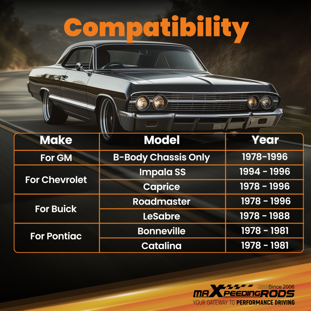 4x Suspension Rear Control Arms compatible for GM B-Body 78-88-96 compatible for Buick Roadmaster LeSabre