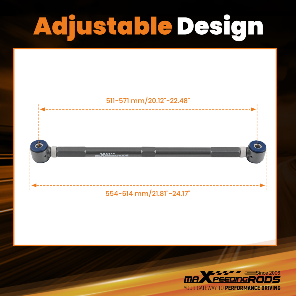 2x Suspension Adjustable Rear Lower Camber Arms +/- 4 compatible for Mini Cooper 2002-2013