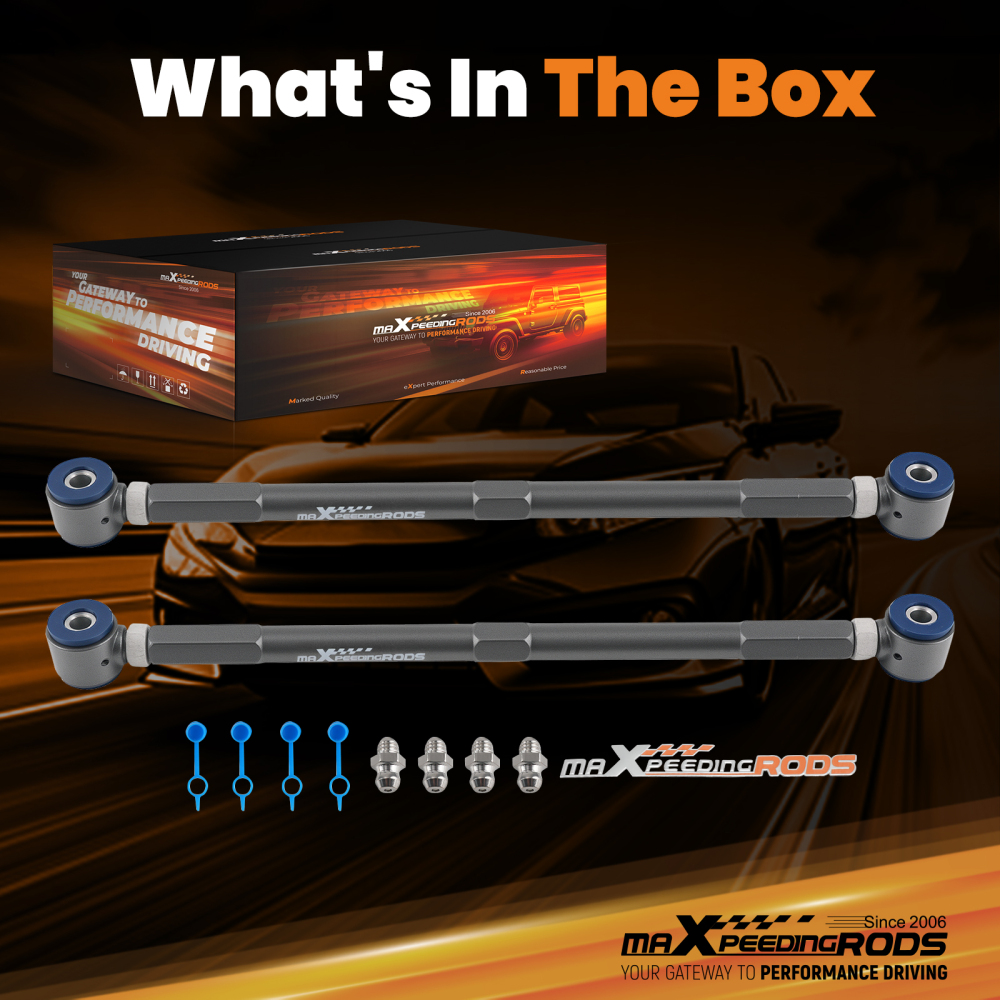 2x Suspension Adjustable Rear Lower Camber Arms +/- 4 compatible for Mini Cooper 2002-2013