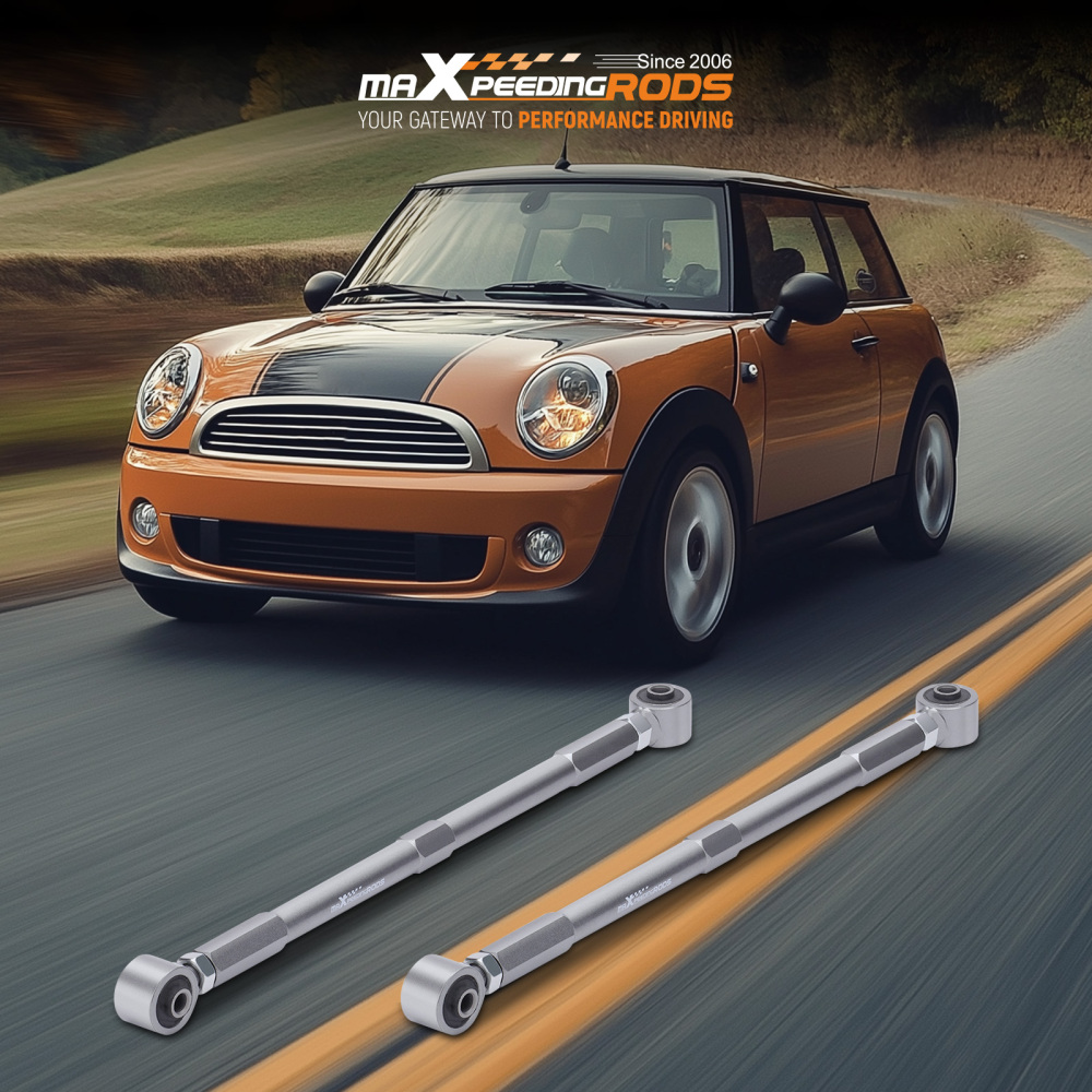 2x Suspension Adjustable Rear Lower Camber Arms +/- 4 compatible for Mini Cooper 2002-2013