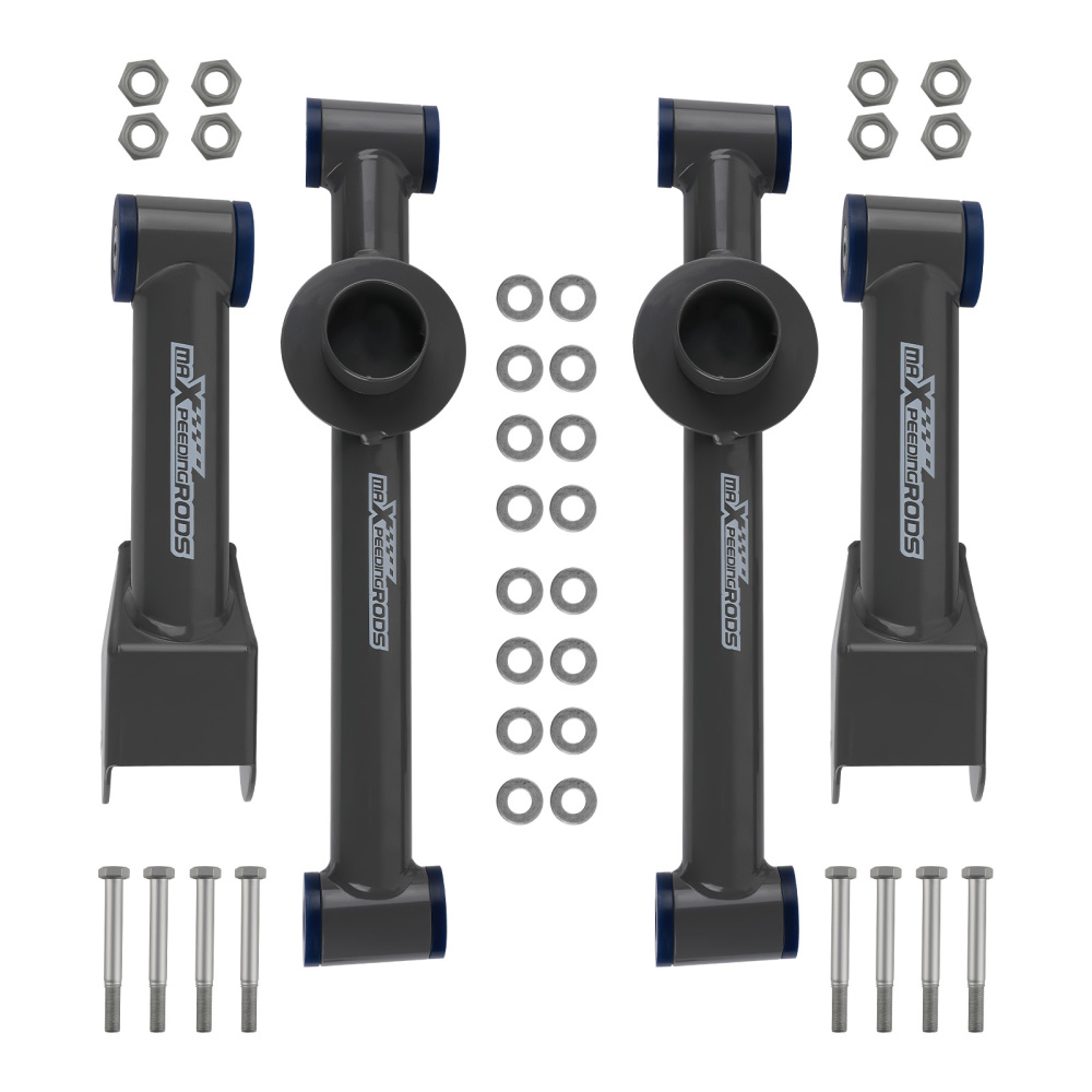 4Pcs Rear UpperLower Tubular Control Arms compatible for Ford Mustang 1979-2004 Gray