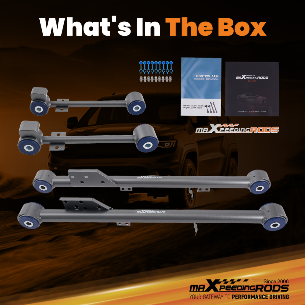 4Pcs Suspension Kits For Pathfinder QX4 1997-04 Rear UpperLower Trailing Arm