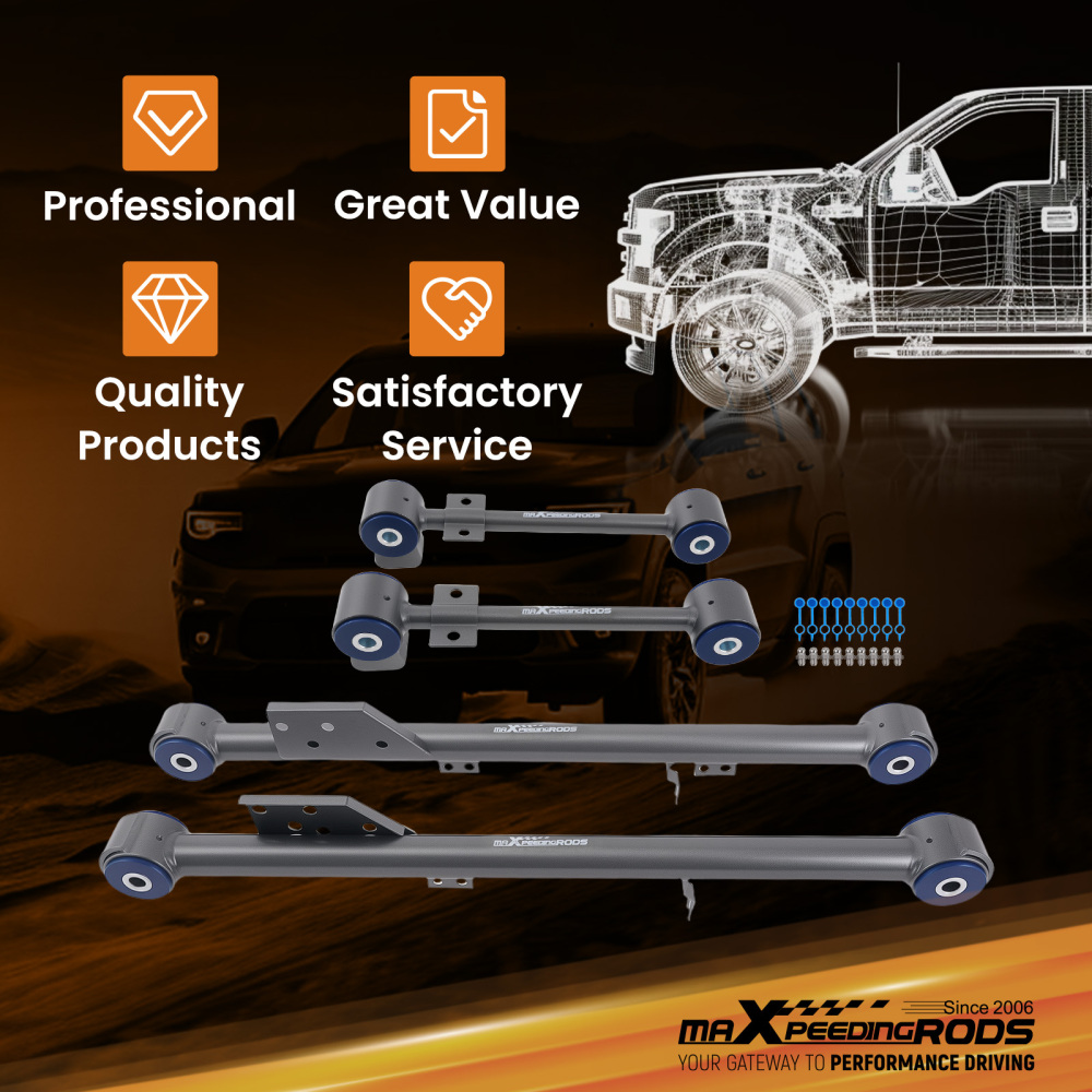 4Pcs Suspension Kits For Pathfinder QX4 1997-04 Rear UpperLower Trailing Arm