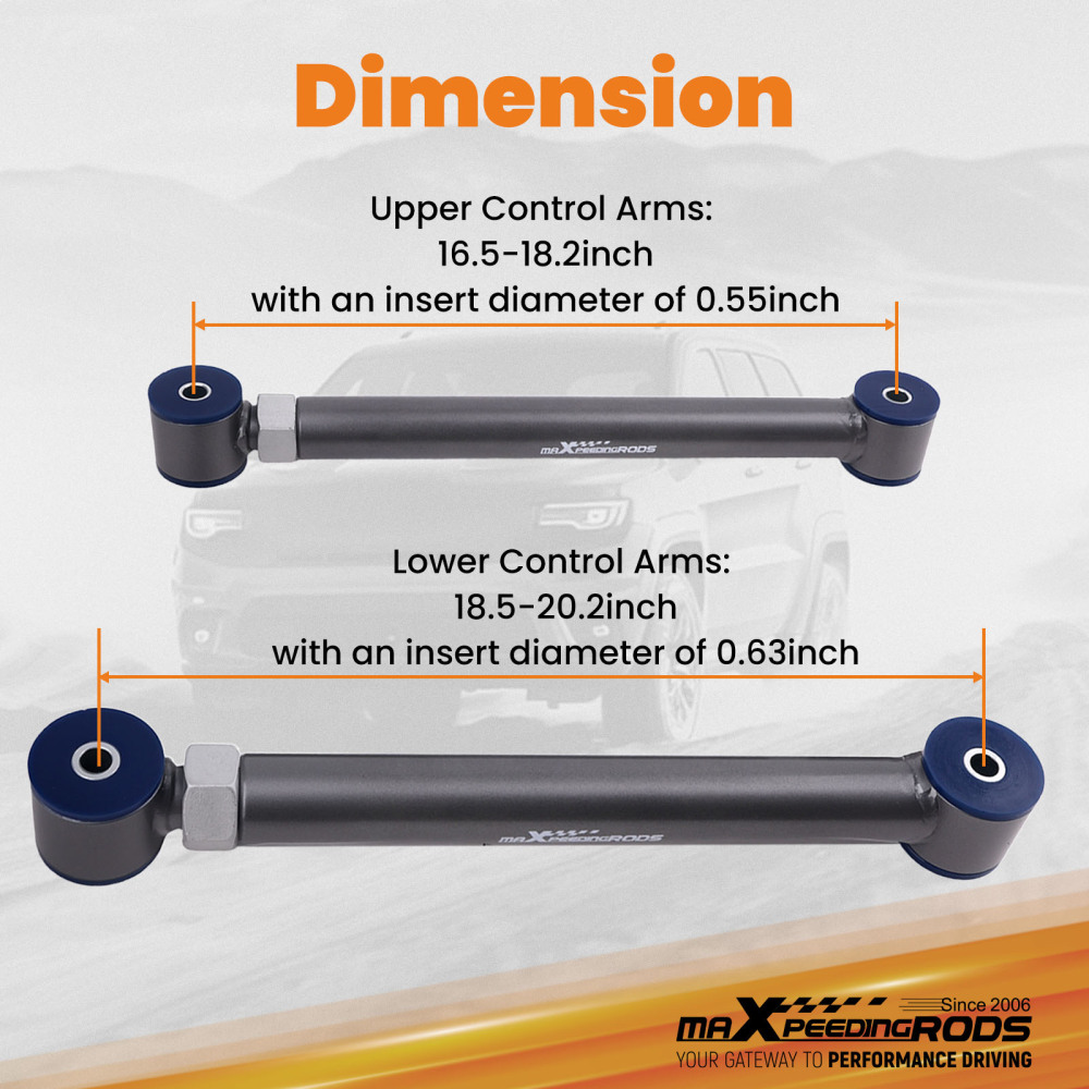 Adjustable Upgraded Front Control Arms For 1994-2009 compatible for Dodge Ram 4x4 4WD 0-6 Lift