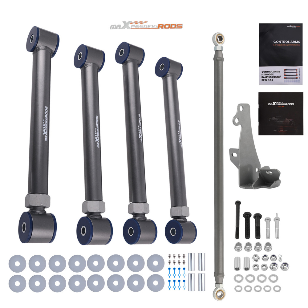 Adjustable 4x Front Control Arms + Track Bar 0-4 Lift compatible for Ram 2500 1994-2002