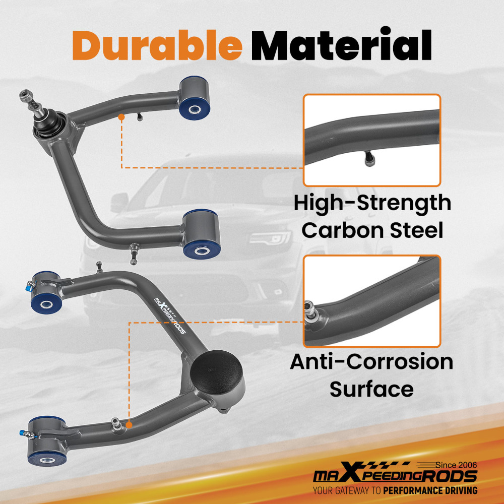 2x Front Upper Control Arms 2-4 Lift for 2019-2024 compatible for Silverado 1500 compatible for GMC Sierra