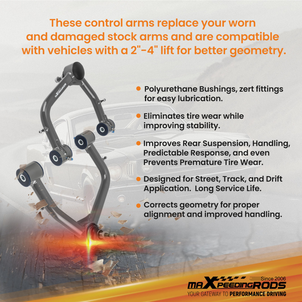 2x Front Upper Control Arms 2-4 Lift for 2019-2024 compatible for Silverado 1500 compatible for GMC Sierra