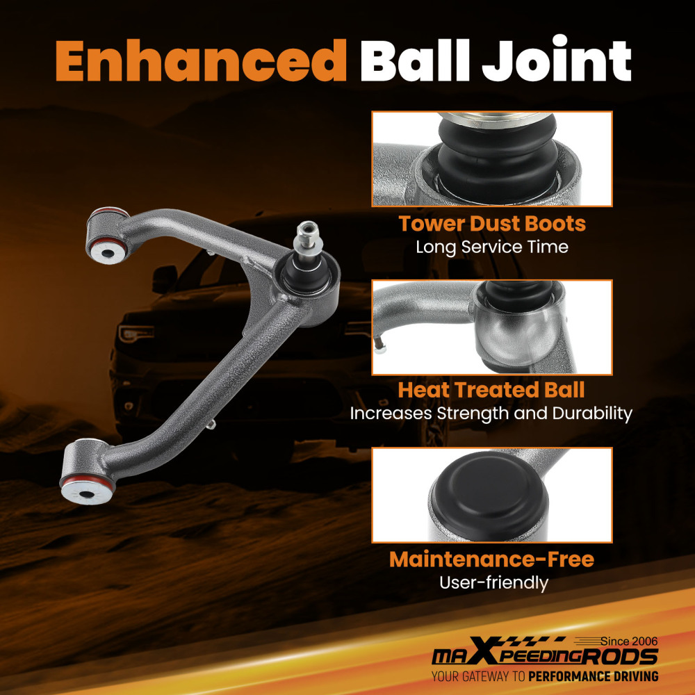 Front Upper Control Arms 2-4 Lift Kit For 1999-2000 compatible for Chevy Silverado 1500 compatible for Sierra