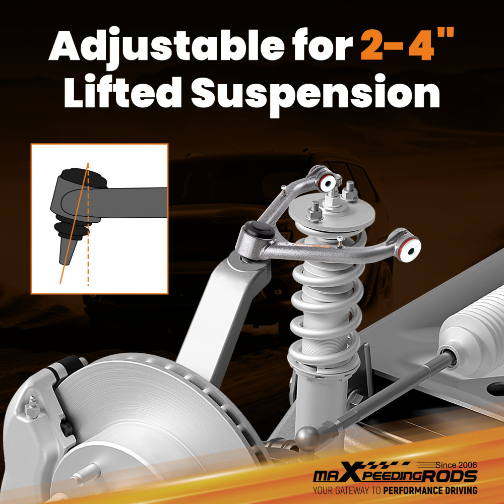 Front Upper Control Arms 2-4 Lift Kit For 1999-2000 compatible for Chevy Silverado 1500 compatible for Sierra