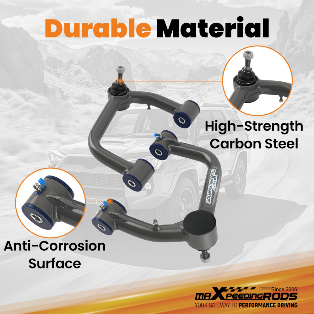 2x Front Upper Control Arms 2-4 Lift compatible for Toyota FJ Cruiser 07-14 compatible for 4Runner 03-24