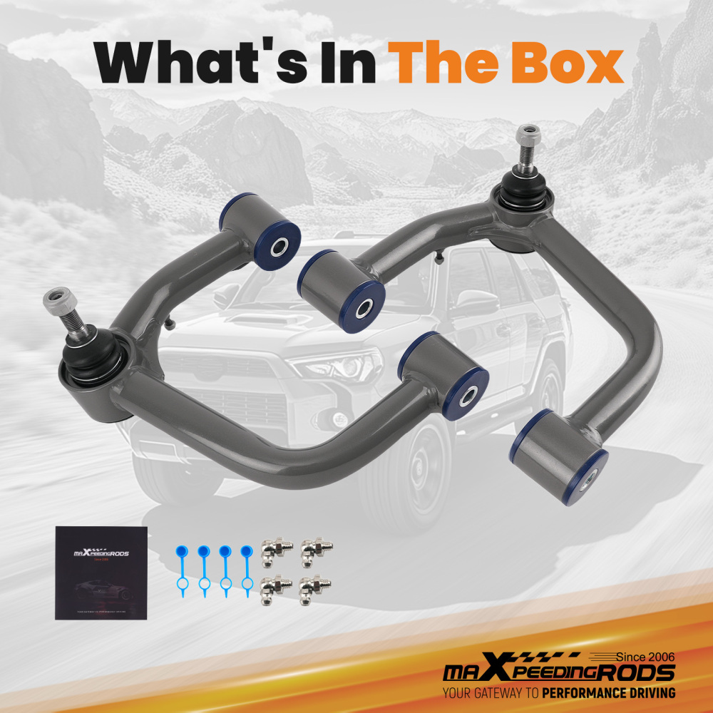 2x Front Upper Control Arms 2-4 Lift compatible for Toyota FJ Cruiser 07-14 compatible for 4Runner 03-24