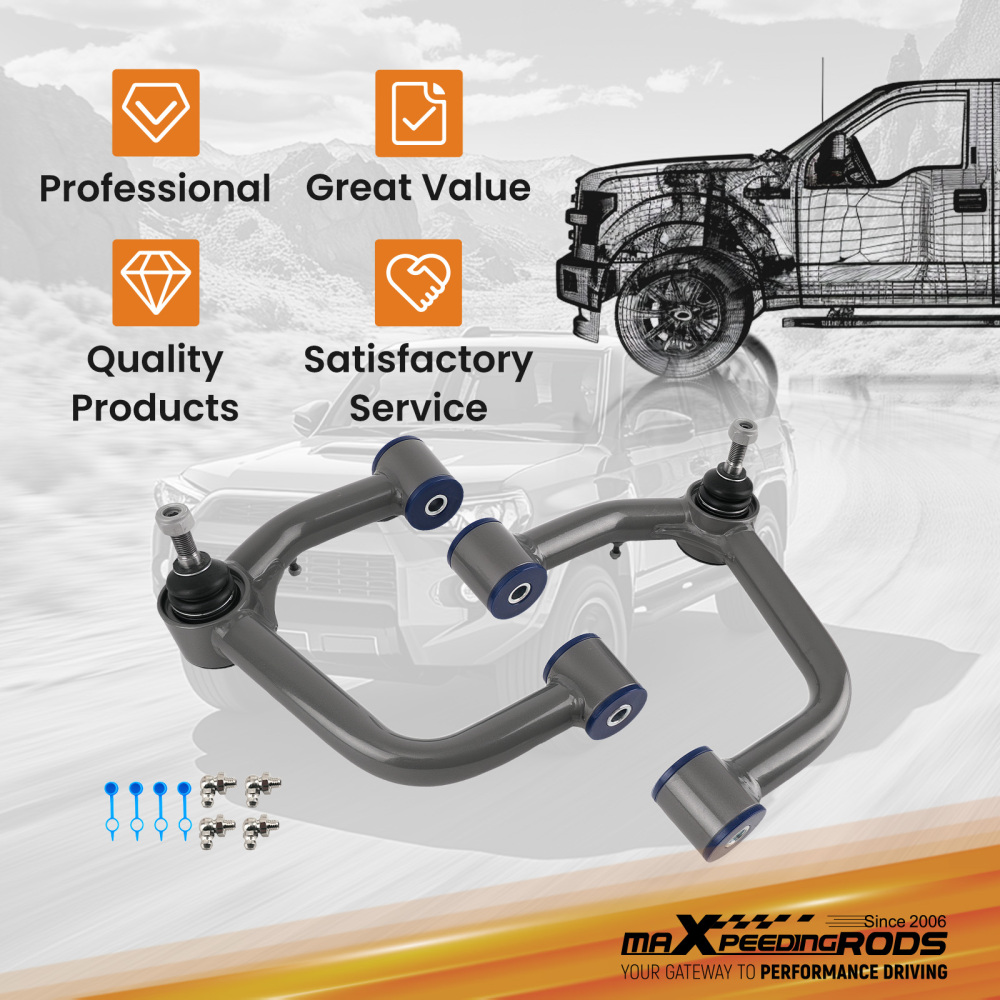 2x Front Upper Control Arms 2-4 Lift compatible for Toyota FJ Cruiser 07-14 compatible for 4Runner 03-24