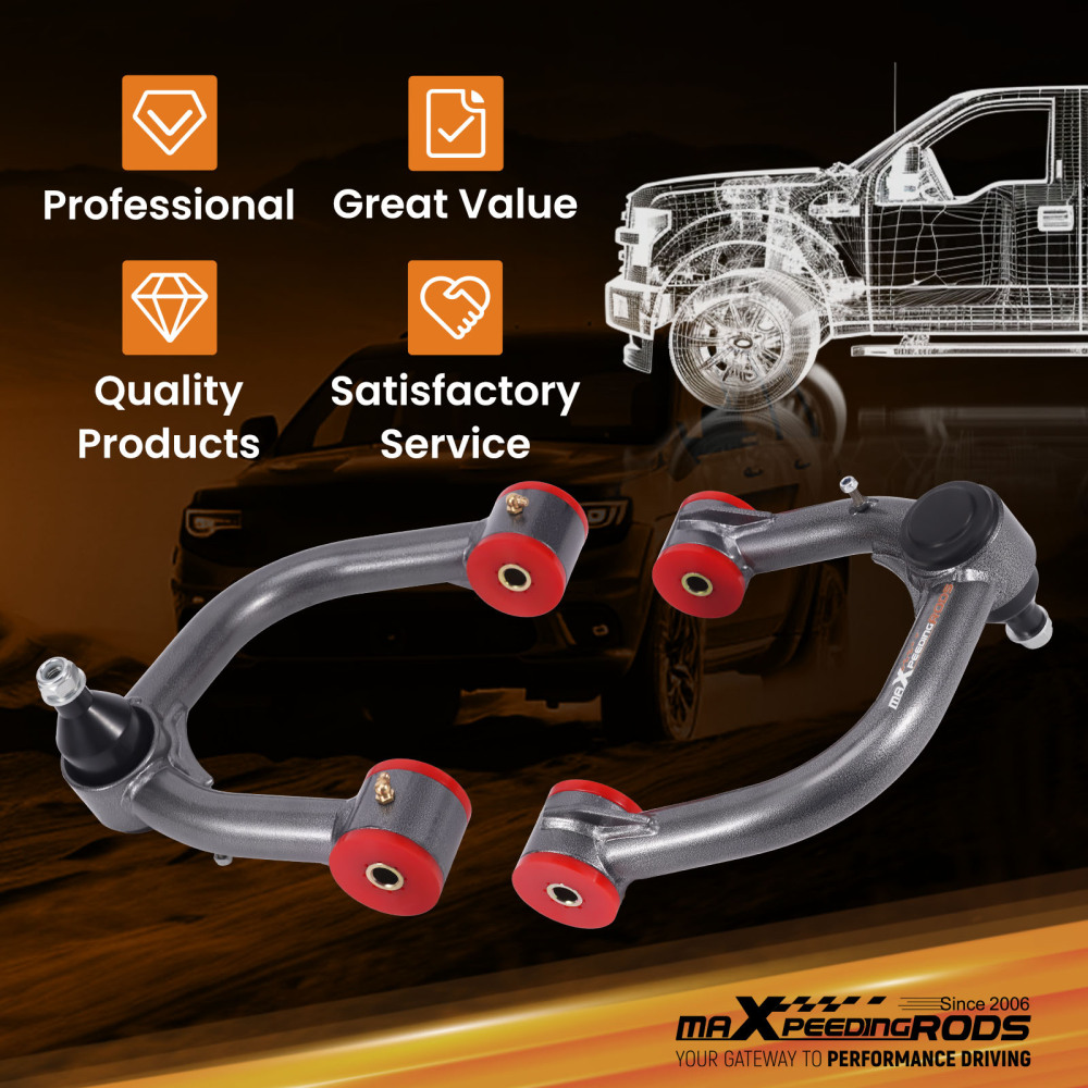 Front Upper Control Arm Kit For 2005-2015-2022 compatible for Toyota Tacoma 6 Lug 2-4 Lift