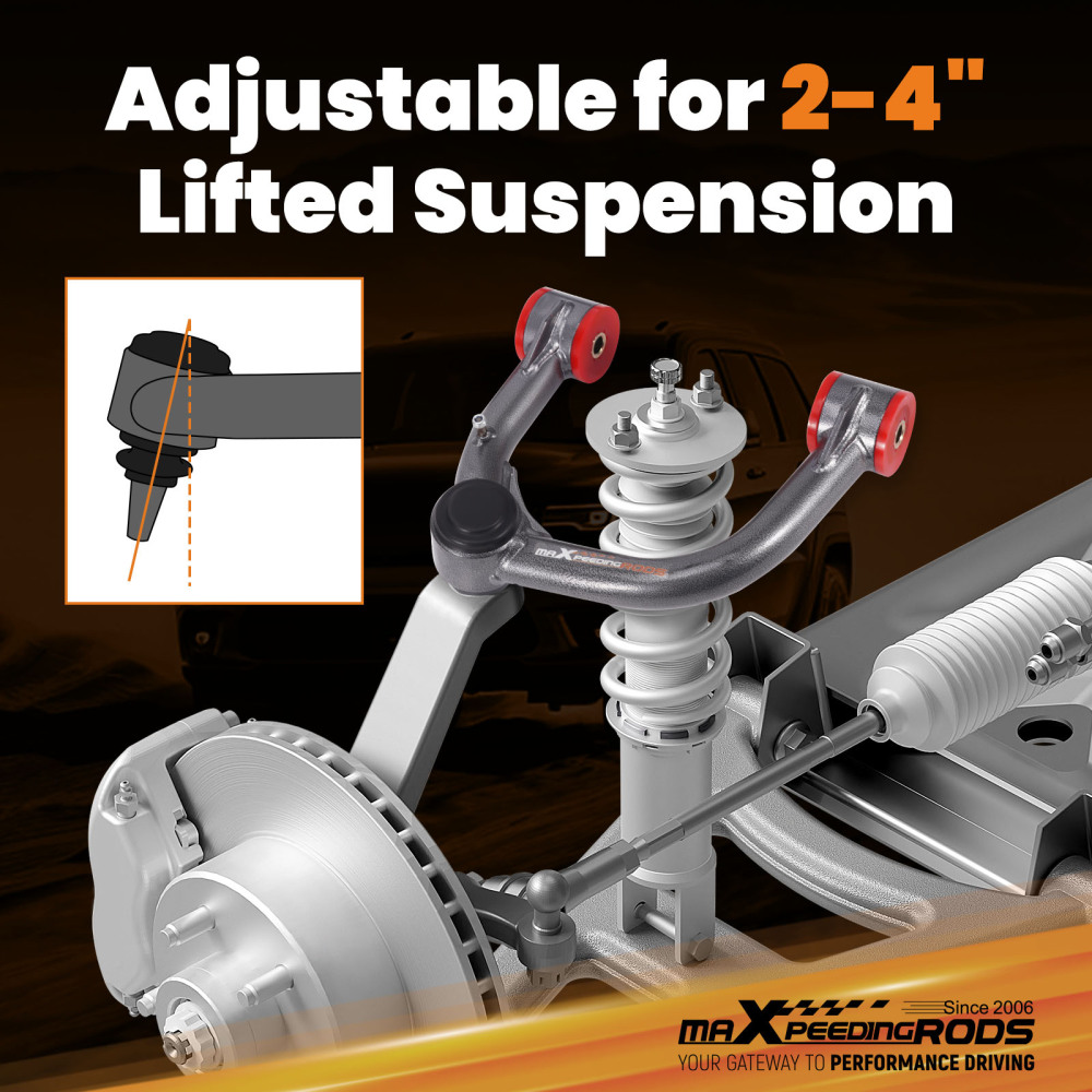 Front Upper Control Arm Kit For 2005-2015-2022 compatible for Toyota Tacoma 6 Lug 2-4 Lift