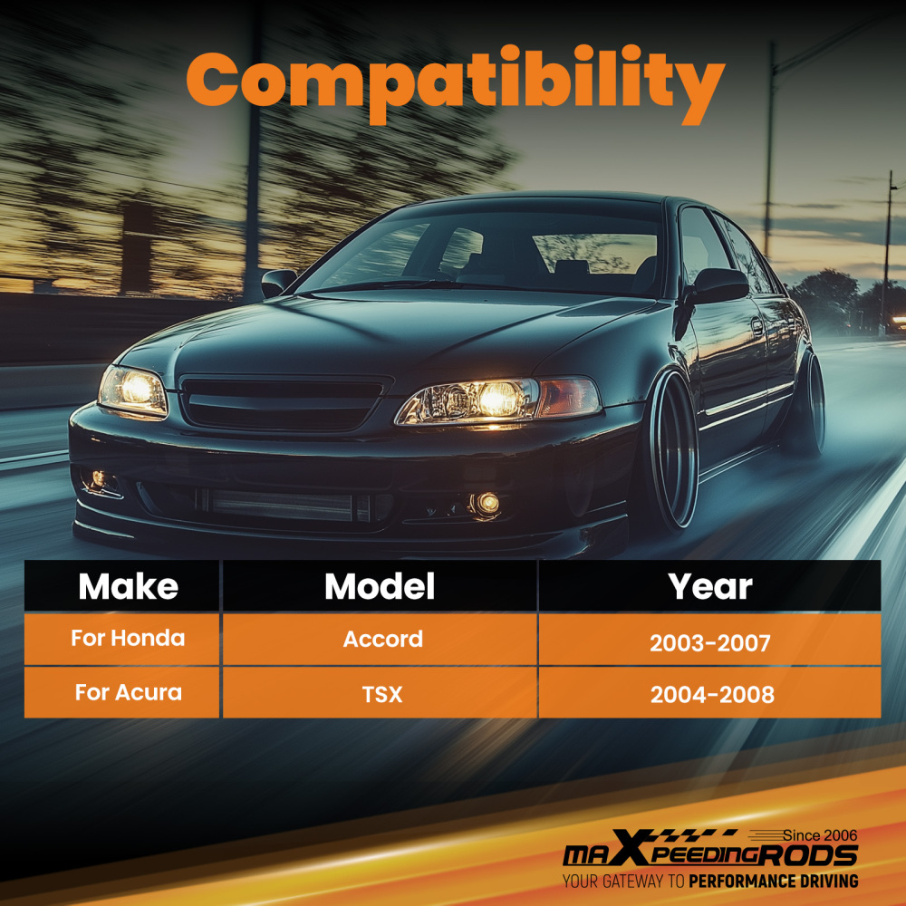 Adjustable FrontRear Camber Arms Set For 2003-07 compatible for Honda Accord 04-08 compatible for Acura TSX