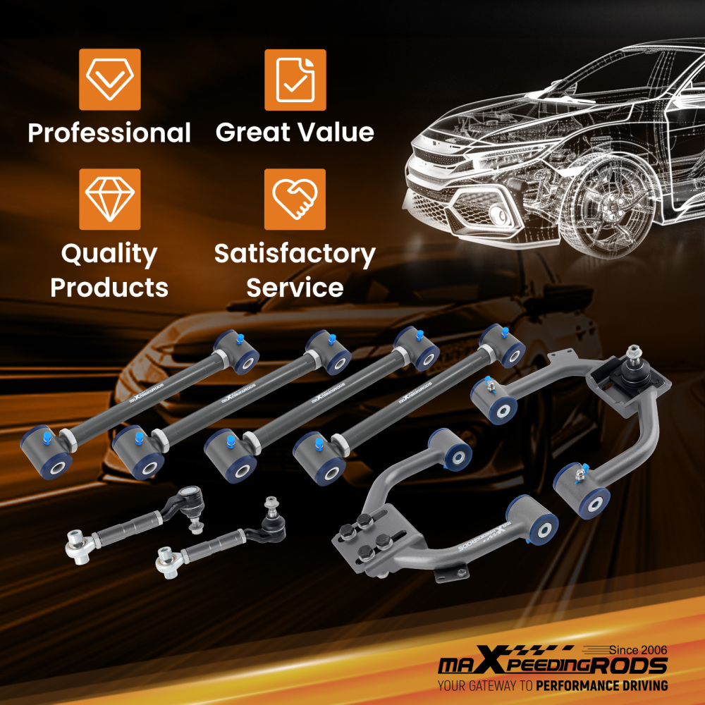 Adjustable FrontRear Camber Arms Set For 2003-07 compatible for Honda Accord 04-08 compatible for Acura TSX