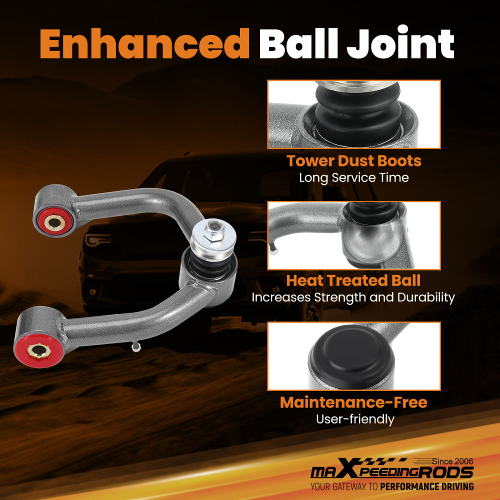 2x Front Upper Control Arms 2-4 Lift compatible for Toyota Tundra 2000-2006 compatible for Sequoia 01-07