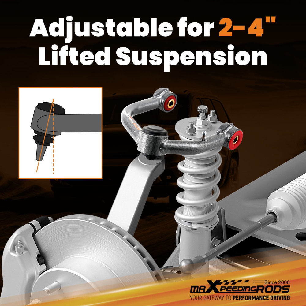 2x Front Upper Control Arms 2-4 Lift compatible for Toyota Tundra 2000-2006 compatible for Sequoia 01-07