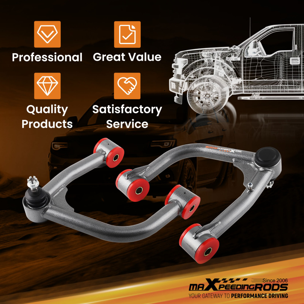 Heavy Duty Front Upper Control Arms 2-4 Lift compatible for Toyota Tundra 07-2022 Tubular