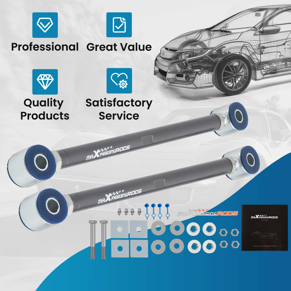 2x Adjustable Rear Strut Rods for 1980-1982 compatible for Chevrolet Corvette Control Arm Kit