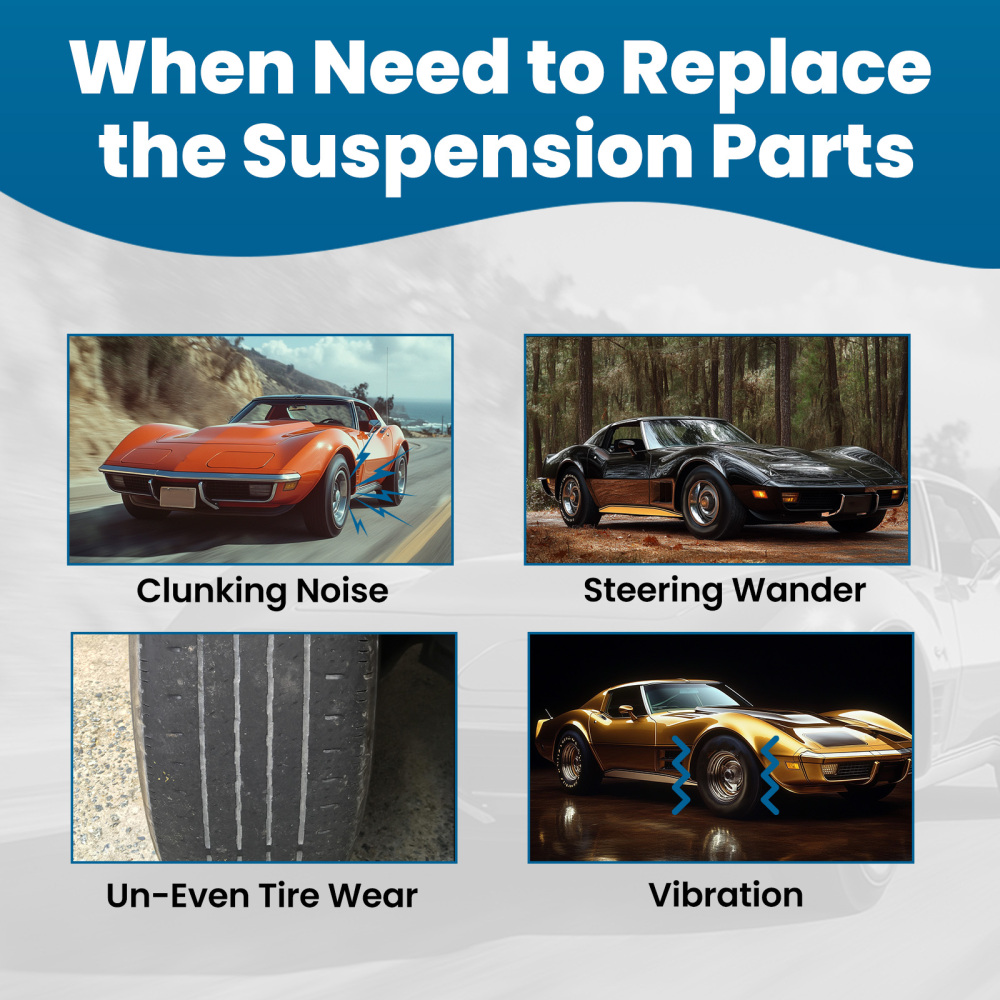 2x Adjustable Rear Strut Rods for 1980-1982 compatible for Chevrolet Corvette Control Arm Kit