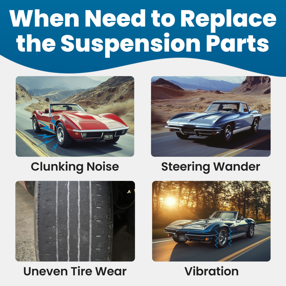 CSR Adjustable Rear Strut Rods Bar Urethane Bushings Hardware compatible for Corvette 63-79 suspension arms