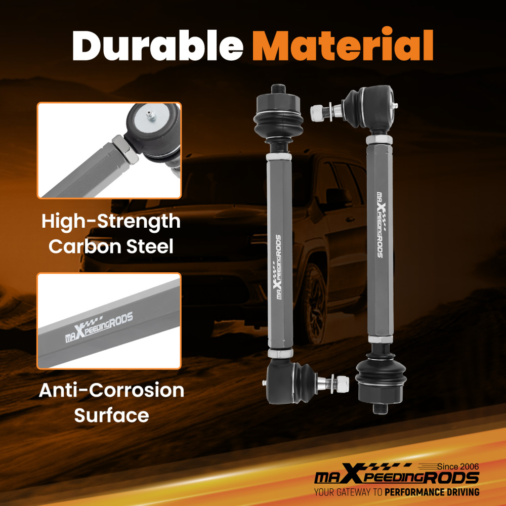 Adjustable Tie Rod Kit For 2001-2010 compatible for Chevy GMC Sierra 2500HD 3500HD 4WD