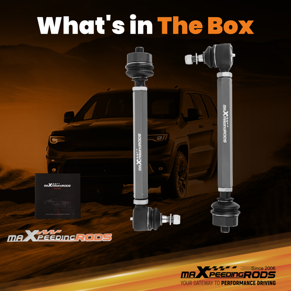 Adjustable Tie Rod Kit For 2001-2010 compatible for Chevy GMC Sierra 2500HD 3500HD 4WD