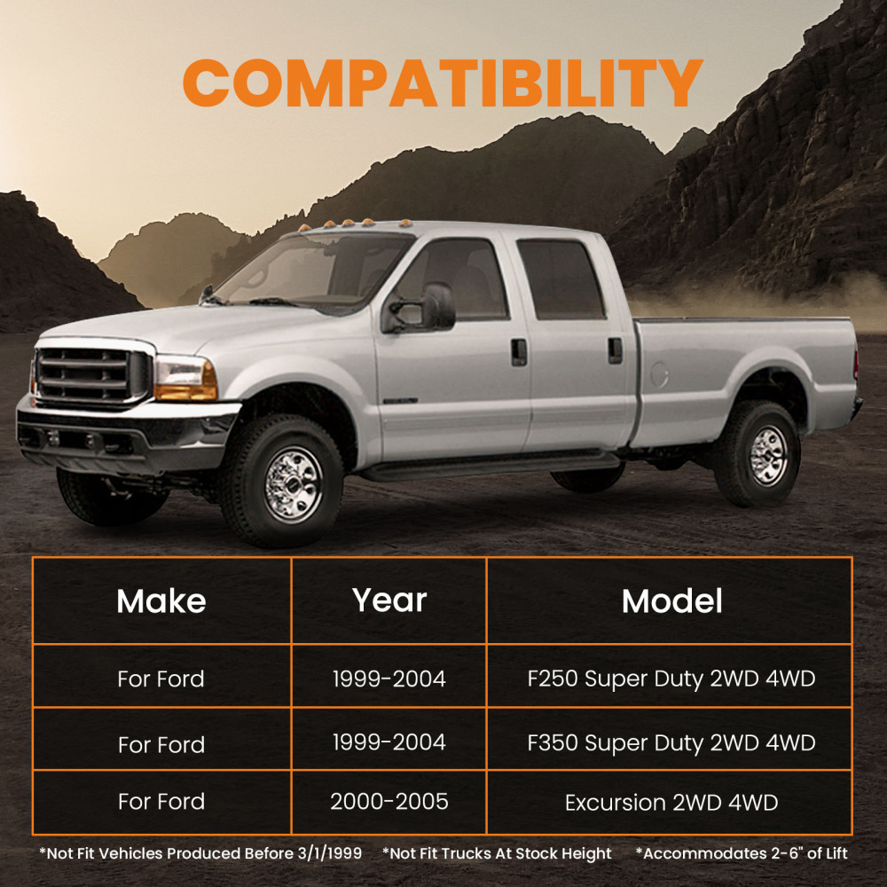 Barra de seguimiento ajustable delantera compatible para Ford F250 1999 2000 2001 2002 2003