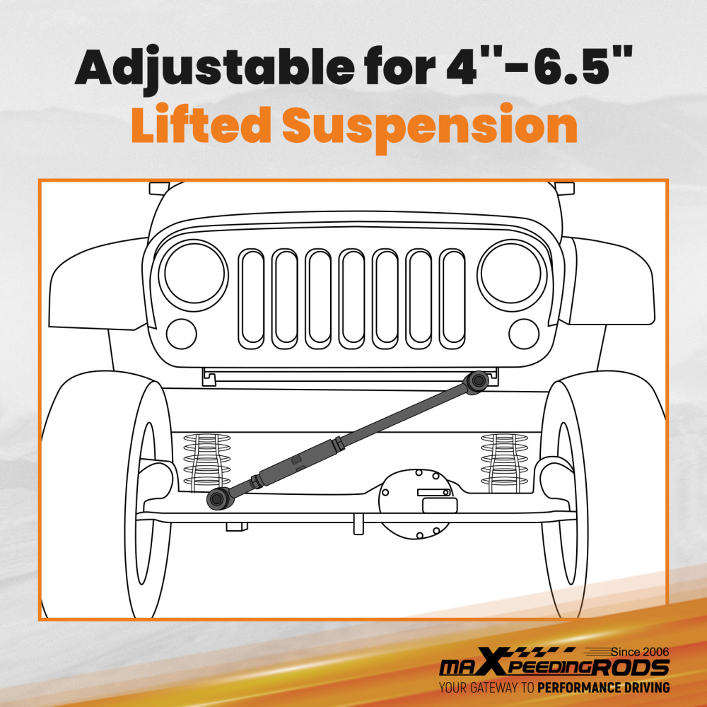 Front Track Bar Compatible for Cherokee XJ1984-2001 and Relocator Bracket with 4-6.5inch lift suspension arms