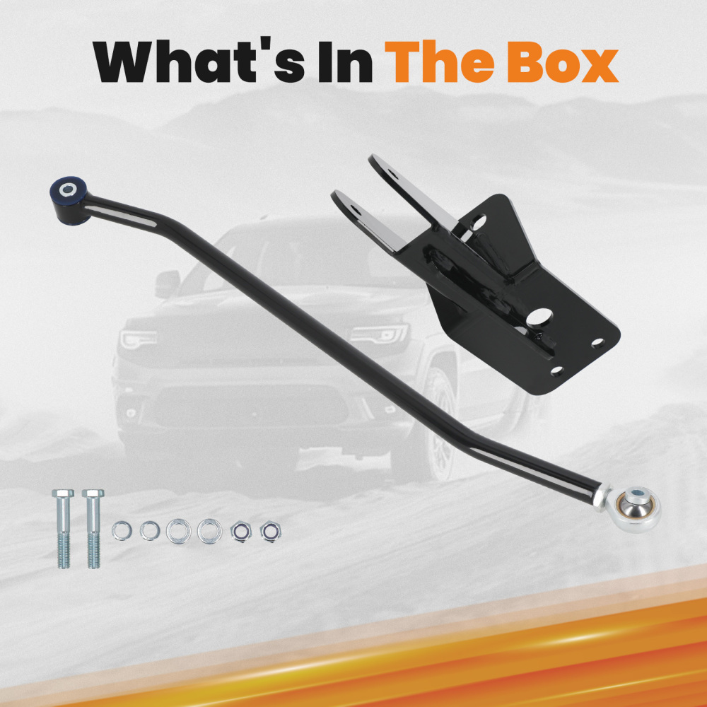 Front Track Bar Compatible for Cherokee XJ1984-2001 and Relocator Bracket with 4-6.5inch lift suspension arms
