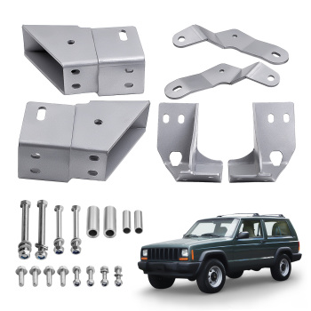 Adjustable Front Track Bar + Control Arm Brackets compatible for Jeep Cherokee XJ 1984-2001