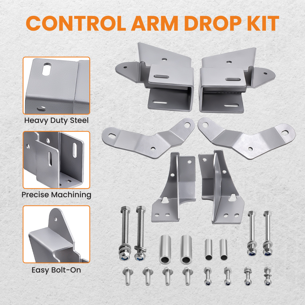 Adjustable Front Track Bar + Control Arm Brackets compatible for Jeep Cherokee XJ 1984-2001