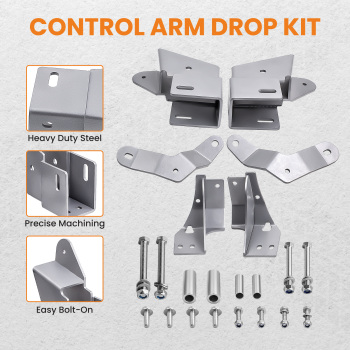 Adjustable Front Track Bar + Control Arm Brackets compatible for Jeep Cherokee XJ 1984-2001