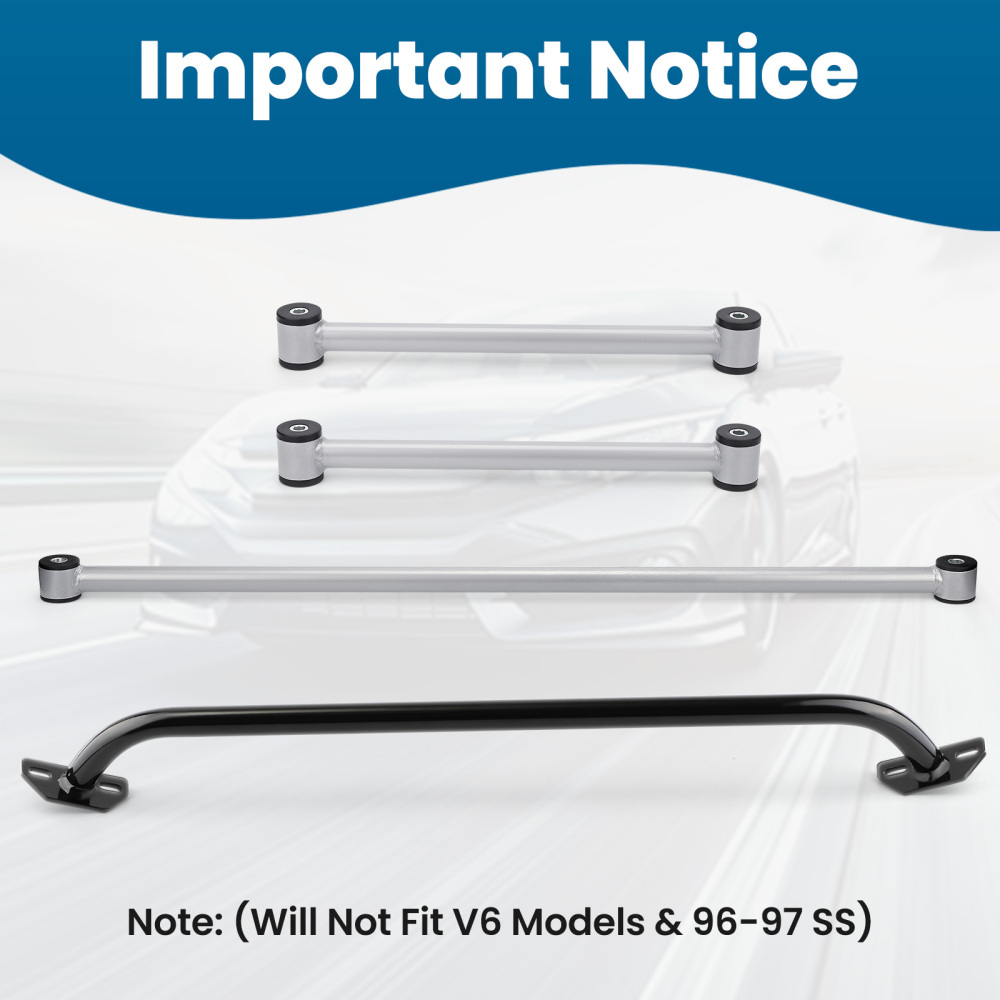 Strut Tower Brace Rear Control Arms +Compatible for Panhard Bar for 93-02 compatible for Pontiac Camaro F-Body