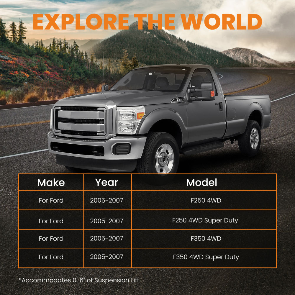 Adjustable Front Track Arm/Bar 0-6 Lift Kit compatible for Ford F-250 F-350 4WD 2005-2007 suspension arms