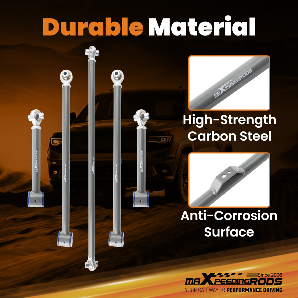 Adjustable Rear Control Arm + Track Bar compatible for Toyota 4-Runner 2003-2009 FJ Cruiser