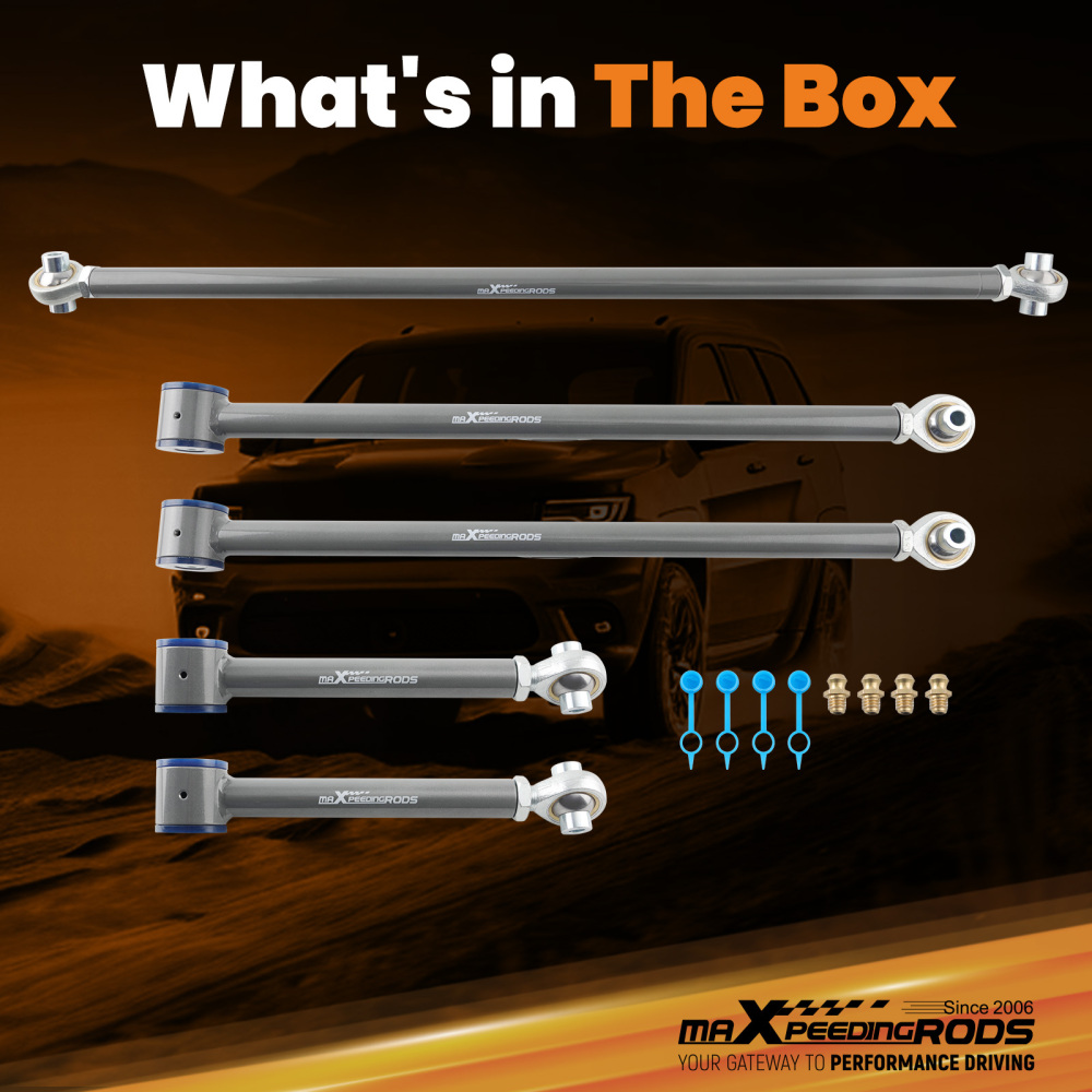 Adjustable Rear Control Arm + Track Bar compatible for Toyota 4-Runner 2003-2009 FJ Cruiser