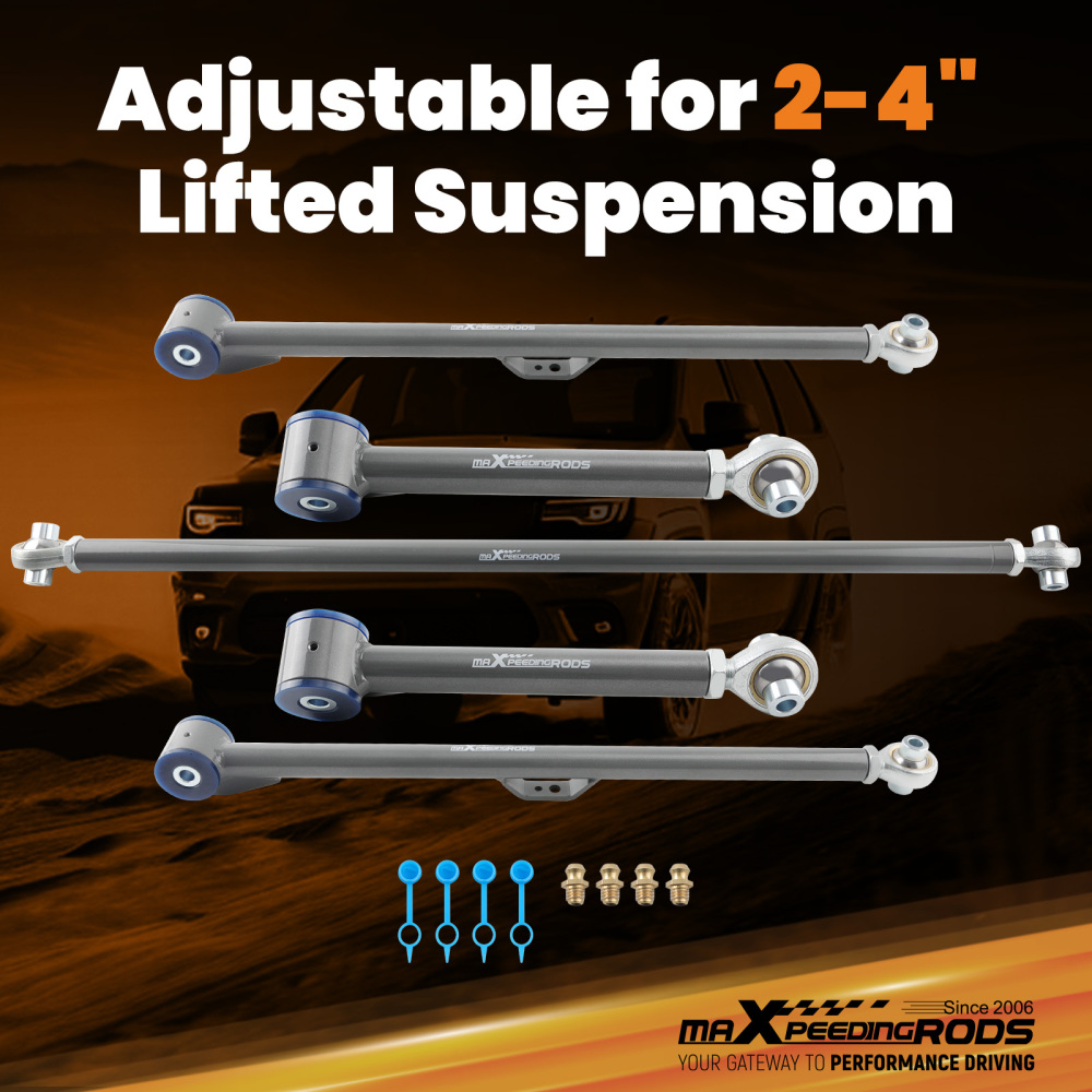 Adjustable Rear Control Arm + Track Bar compatible for Toyota 4-Runner 2003-2009 FJ Cruiser