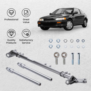 Steel Front Traction Control Arms Lower Tie Bar Brace compatible for Honda Civic CRX 88-91