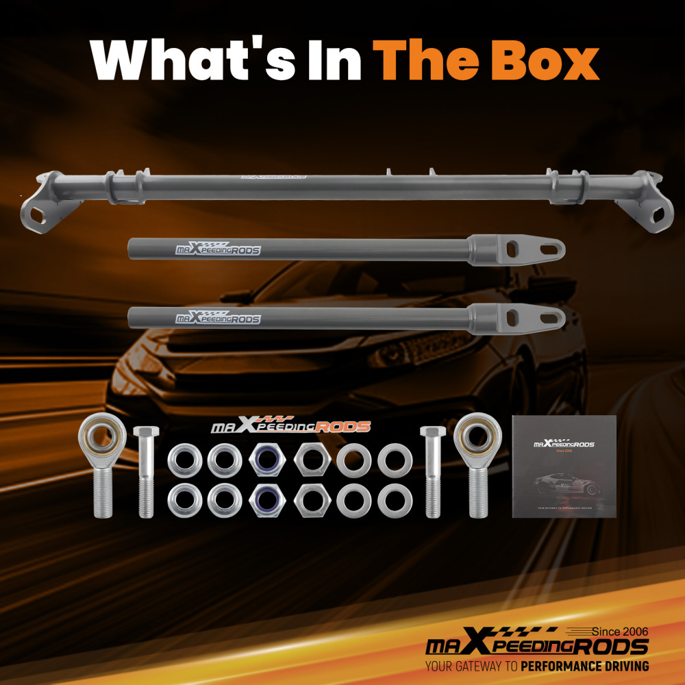 Steel Front Traction Control Arms Lower Tie Bar Brace compatible for Honda Civic CRX 88-91