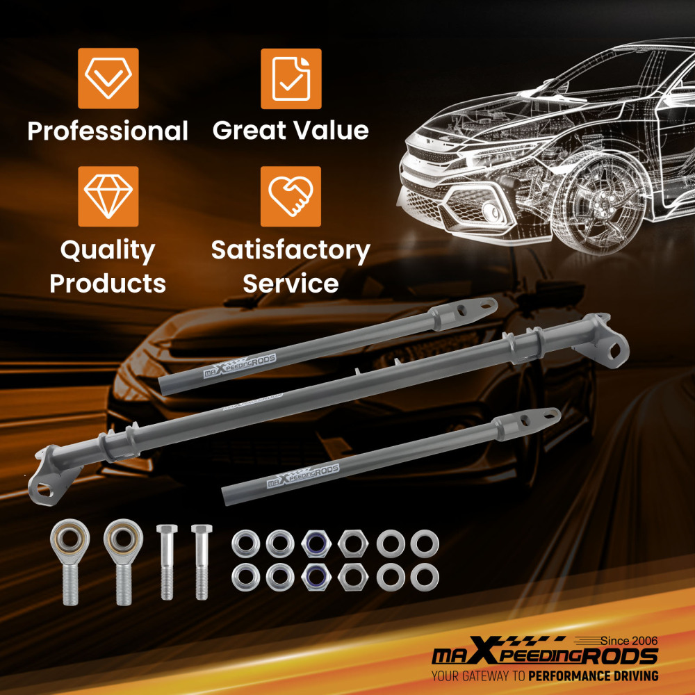 Steel Front Traction Control Arms Lower Tie Bar Brace compatible for Honda Civic CRX 88-91