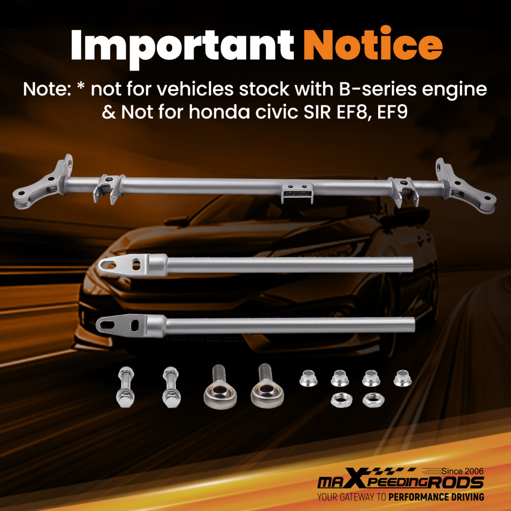 Compatible for Honda Civic CRX 1988-1991 FrontTraction Bar Track Rod Suspension Tie Bar Rod suspension arms