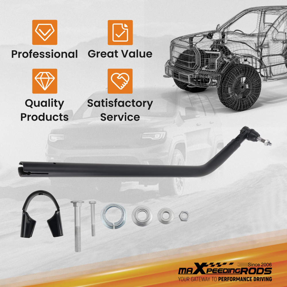 Front Drag Link Bar compatible for Jeep Gladiator JT Wrangler JL 4WD 2018-2024 3.5-6 Lift